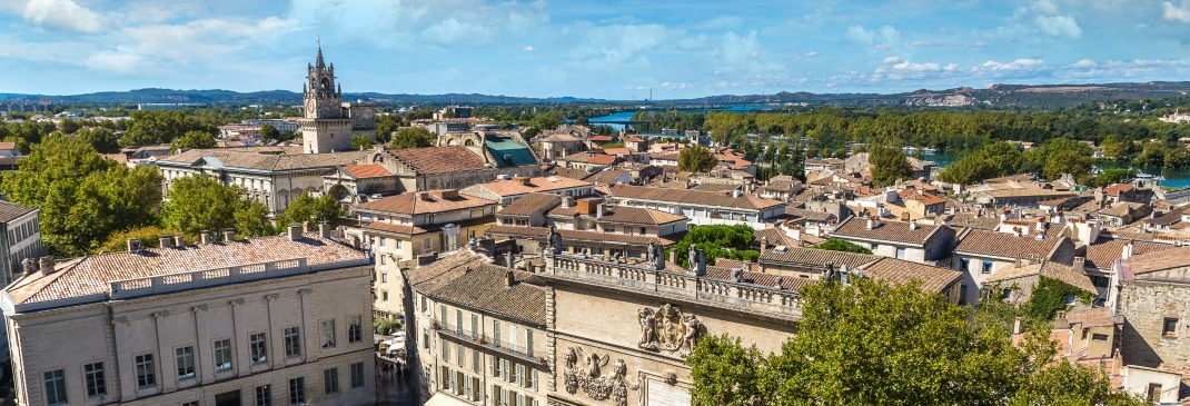 Panoramablick über Avignon in Frankreich.